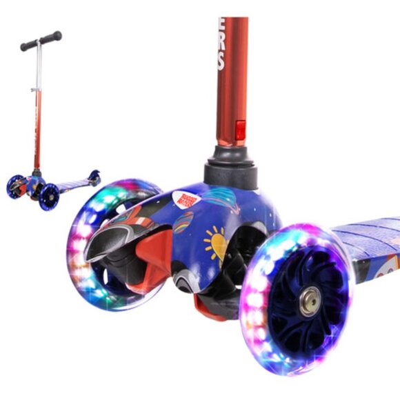 Rugged Racers Kids Scooter With Spaceship Print Design - Picture 3 of 3